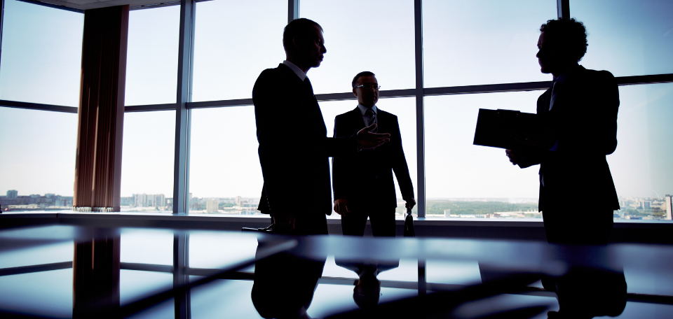 Silhouetted of bankers.